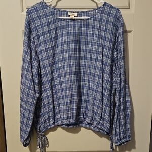 Blue Plaid Women's Top